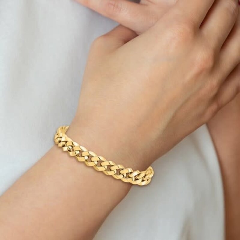 14K Yellow Gold 8" Polished Curb Bracelet