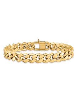 14K Yellow Gold 8" Polished Curb Bracelet