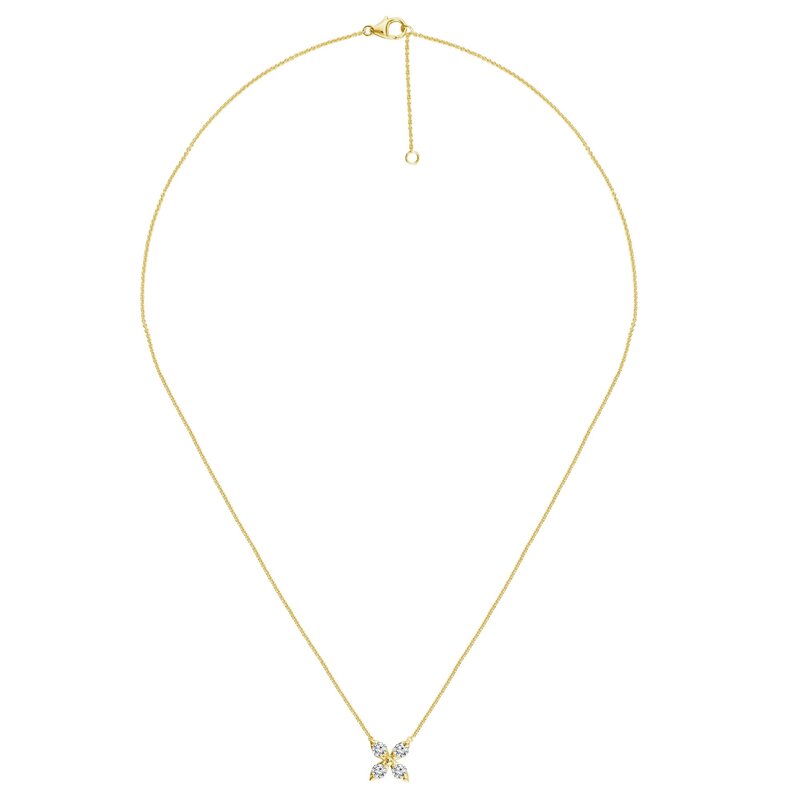 14K Yellow Gold Adjustable Diamond X Necklace