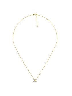 14K Yellow Gold Adjustable Diamond X Necklace