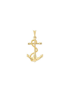 14K Yellow Gold Anchor Pendant