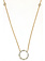 14K Yellow Gold Baguette and Pave Diamond Circle Necklace