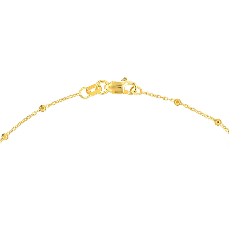 14K Yellow Gold Beaded Saturn Anklet