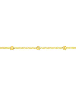 14K Yellow Gold Beaded Saturn Anklet