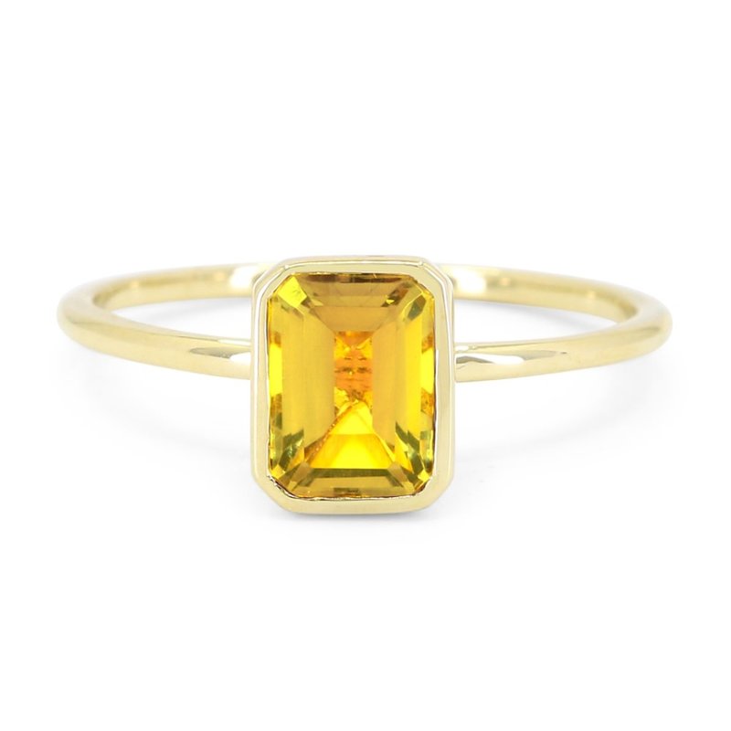 14K Yellow Gold Bezel Set Citrine Ring