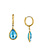 14K Yellow Gold Blue Topaz Dangle Earrings