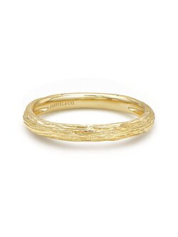 14K Yellow Gold Brushed Textured Stackable Ring