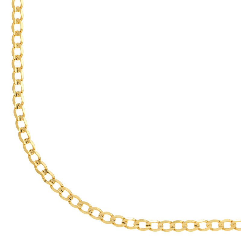 14K Yellow Gold Concave Curb Chain
