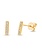 14K Yellow Gold Diamond Bar Earrings