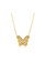 14K Yellow Gold Diamond Butterfly Necklace