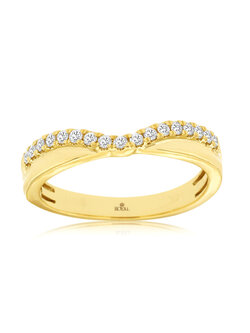 14K Yellow Gold Diamond Contour Band