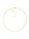 14K Yellow Gold Diamond-Cut Bead Station Choker Chain