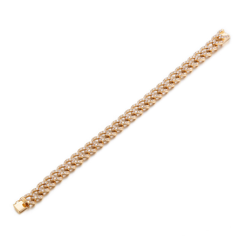 14K Yellow Gold Diamond Link Bracelet