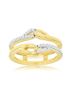 14K Yellow Gold Diamond Ring Guard