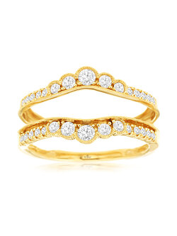 14K Yellow Gold Diamond Ring Guard