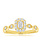 14K Yellow Gold Emerald Cut Diamond Halo Engagement Ring