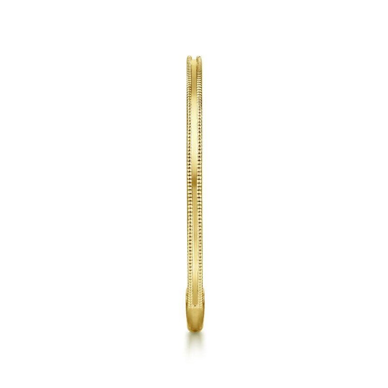 14k Yellow Gold Engraved Milgrain Slim Stackable Ring