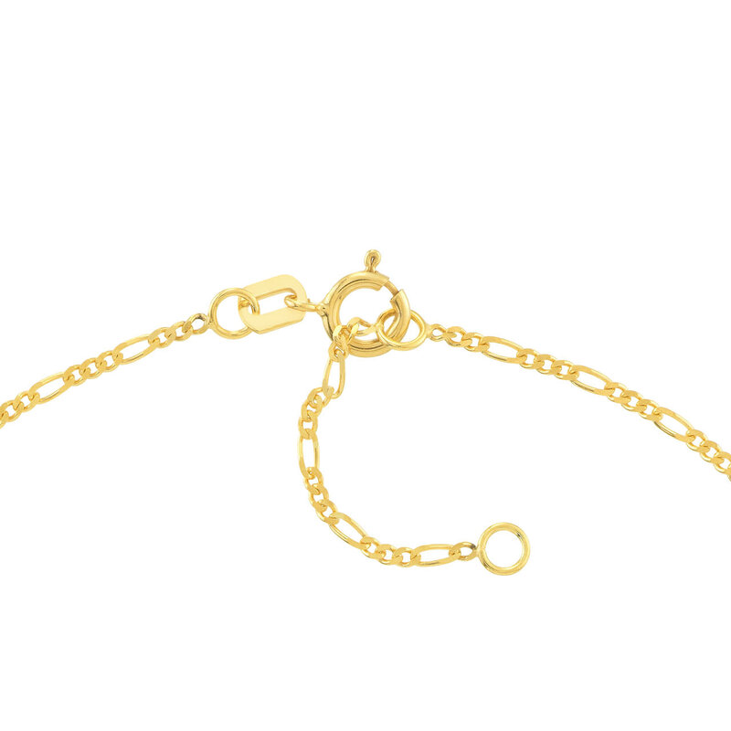 14K Yellow Gold Figaro Anklet