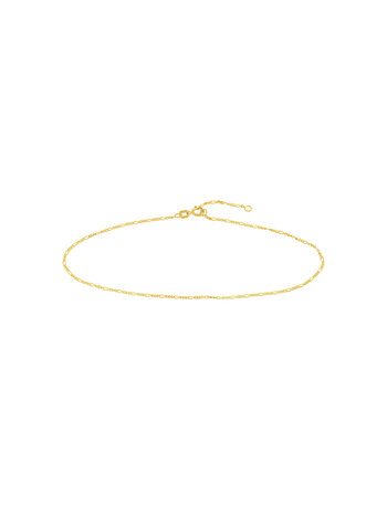 14K Yellow Gold Figaro Anklet