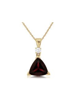 14K Yellow Gold Garnet and Diamond Necklace