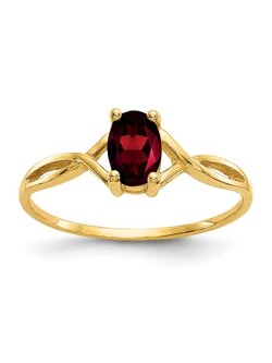 14K Yellow Gold Garnet Birthstone Ring