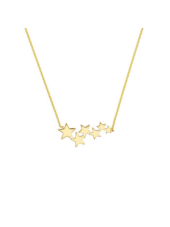 14K Yellow Gold Graduating Stars Adjustable Necklace