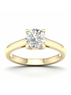 14K Yellow Gold Lab Grown 1.50ct Round Diamond Solitaire Engagement Ring