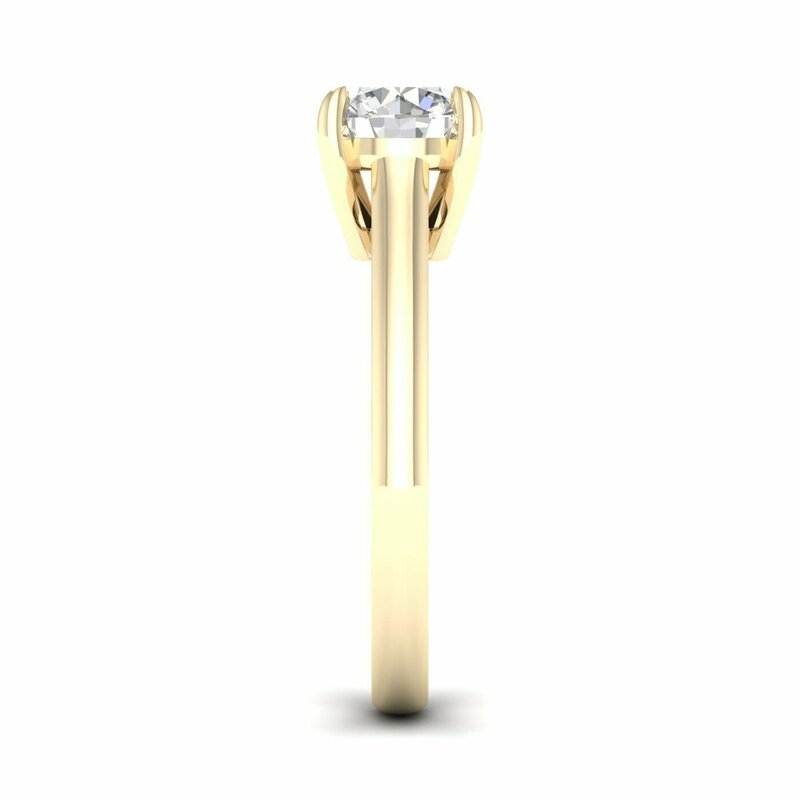 14K Yellow Gold Lab Grown 1.50ct Round Diamond Solitaire Engagement Ring