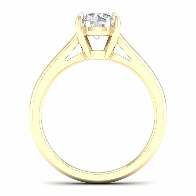 14K Yellow Gold Lab Grown 1.50ct Round Diamond Solitaire Engagement Ring