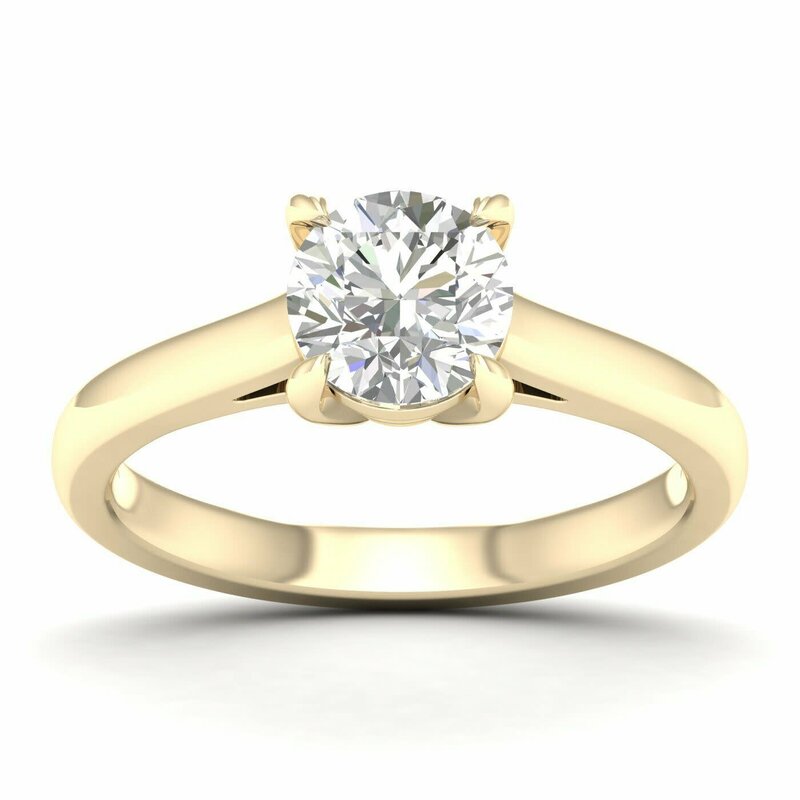 14K Yellow Gold Lab Grown 1.50ct Round Diamond Solitaire Engagement Ring