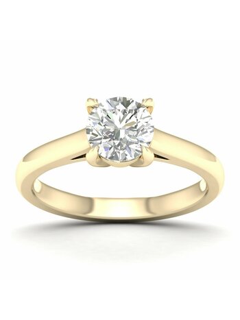 14K Yellow Gold Lab Grown 1.50ct Round Diamond Solitaire Engagement Ring