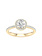 14K Yellow Gold Lab Grown Round Diamond Halo Engagement Ring