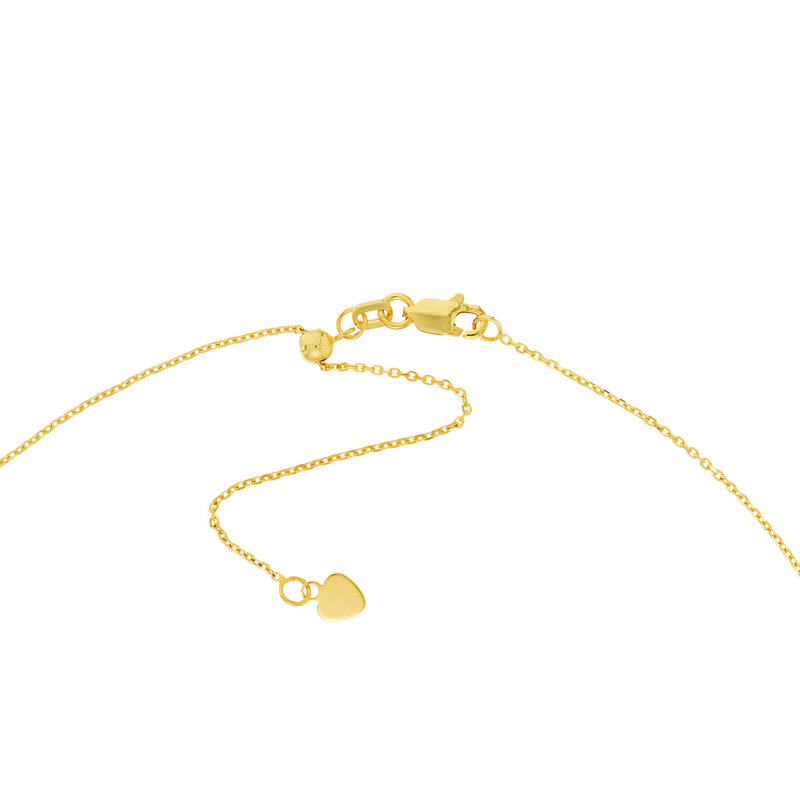 14K Yellow Gold Mini Diamond Bezel Necklace