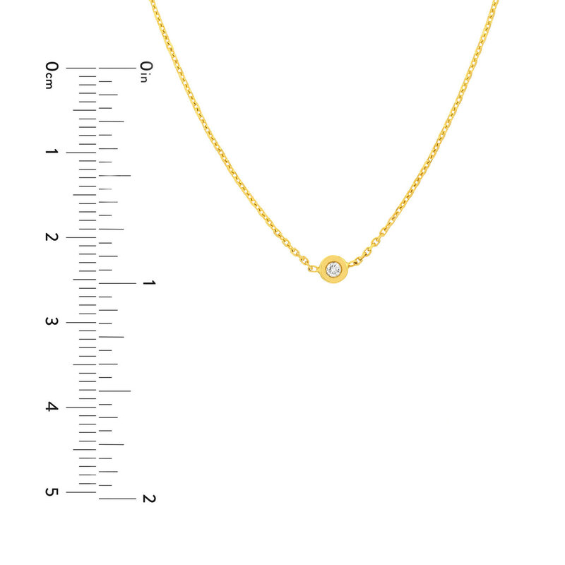 14K Yellow Gold Mini Diamond Bezel Necklace