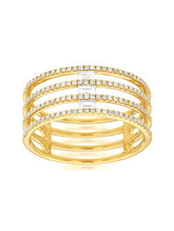 14K Yellow Gold Multi Row Band