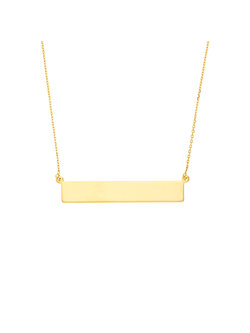 14K Yellow Gold Nameplate Bar Necklace