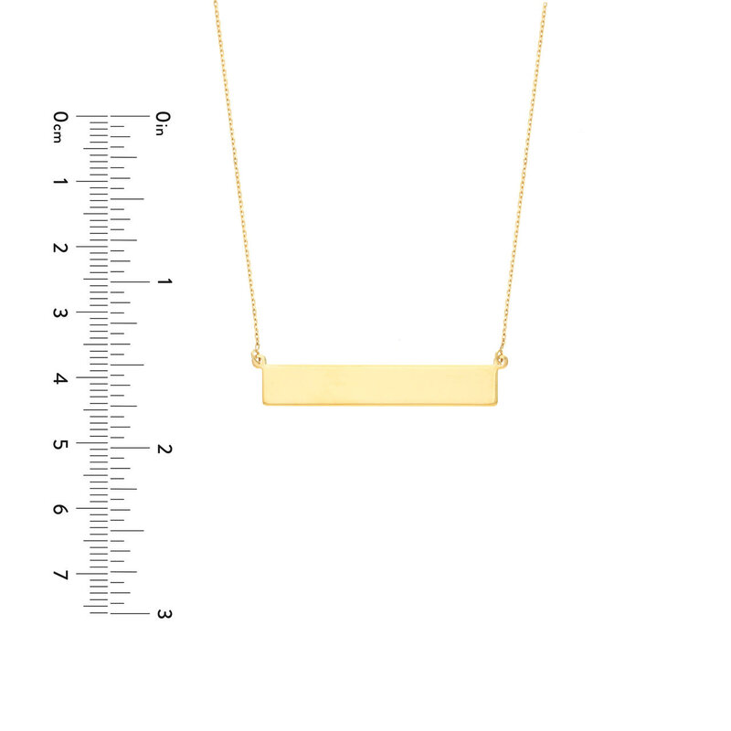 14K Yellow Gold Nameplate Bar Necklace