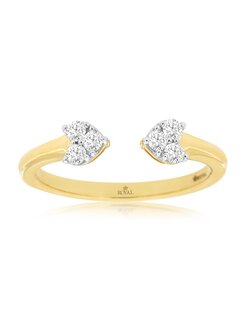 14K Yellow Gold Negative Space Diamond Ring