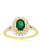 14K Yellow Gold Oval Emerald with Double Halo Gemstone Ring