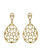 14K Yellow Gold Pave Diamond Large Teardrop Dangle Earrings