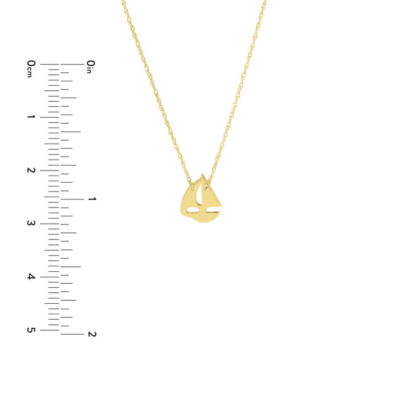 14K Yellow Gold Petite Sailboat Necklace