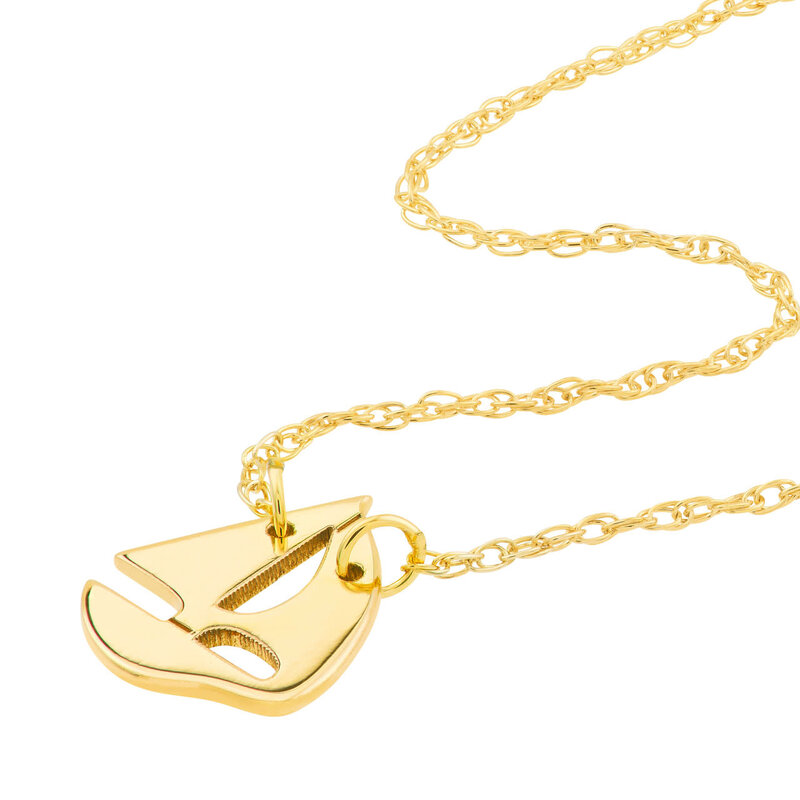 14K Yellow Gold Petite Sailboat Necklace