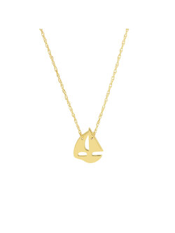 14K Yellow Gold Petite Sailboat Necklace