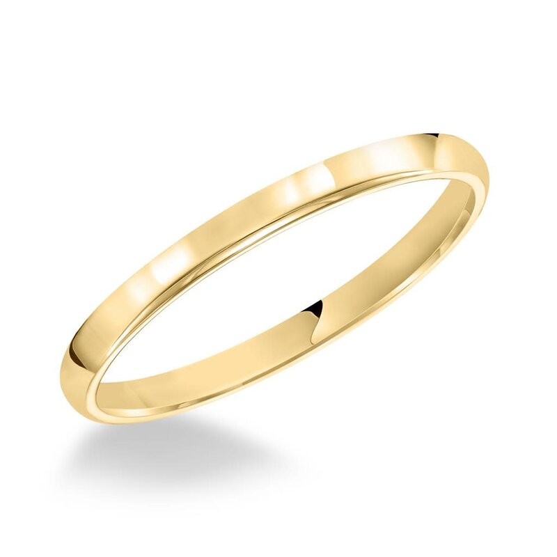 14K Yellow Gold Plain 2MM Band