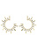 14K Yellow Gold Round and Baguette Diamond Starburst Earrings