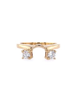 14K Yellow Gold Round Diamond Ring Wrap