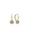 14K Yellow Gold Round Twisted Rope Frame Diamond Leverback Earrings