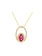 14K Yellow Gold Ruby and Diamond Necklace