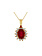 14K Yellow Gold Ruby and Diamond Necklace