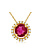 14K Yellow Gold Ruby and Diamond Necklace